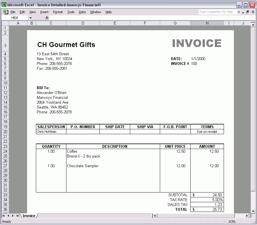 Free Invoice Layout Template