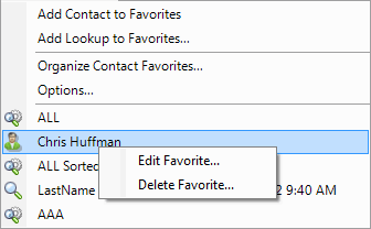 Right-click menu