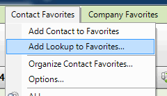 Add Lookup to Favorites for Sage ACT! menu