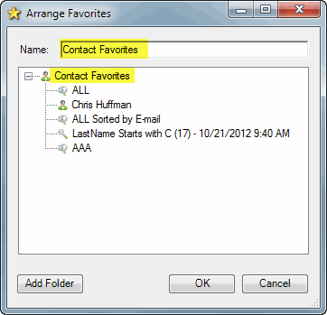 Renaming the Favorites for Sage ACT! top menus