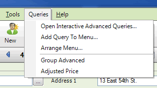 The Queries menu